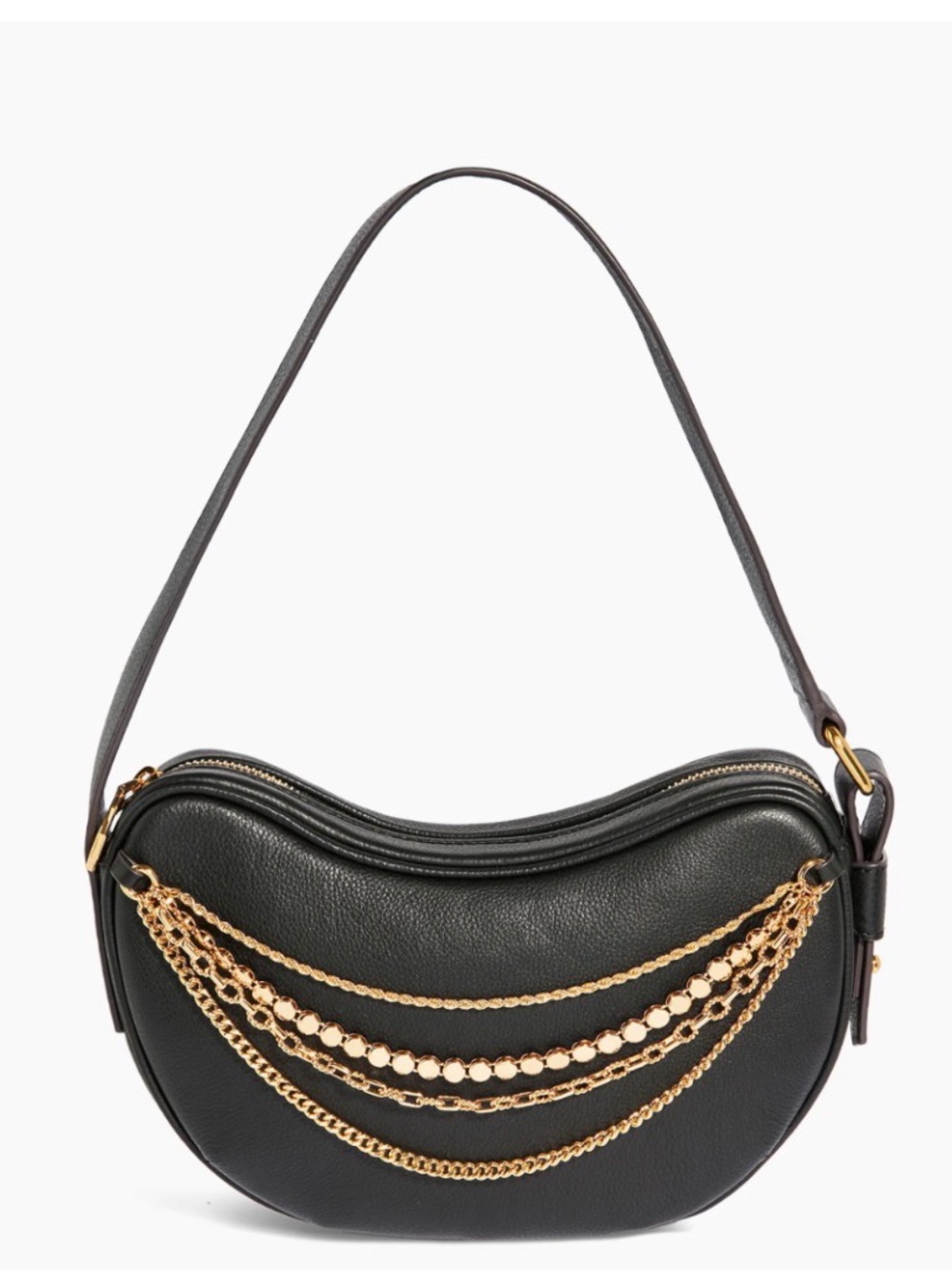 Aimee KESTENBERG X Evange Petrakis Black Shoulder Bag - Gold Chain Detail NWT - Picture 14 of 16